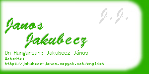 janos jakubecz business card